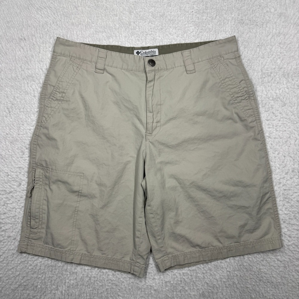 VTG Y2K Columbia Sportswear Chino Khaki Shorts Beige Safari Men's Size 34x9‎